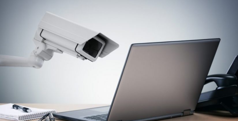 surveillance camera and laptop
