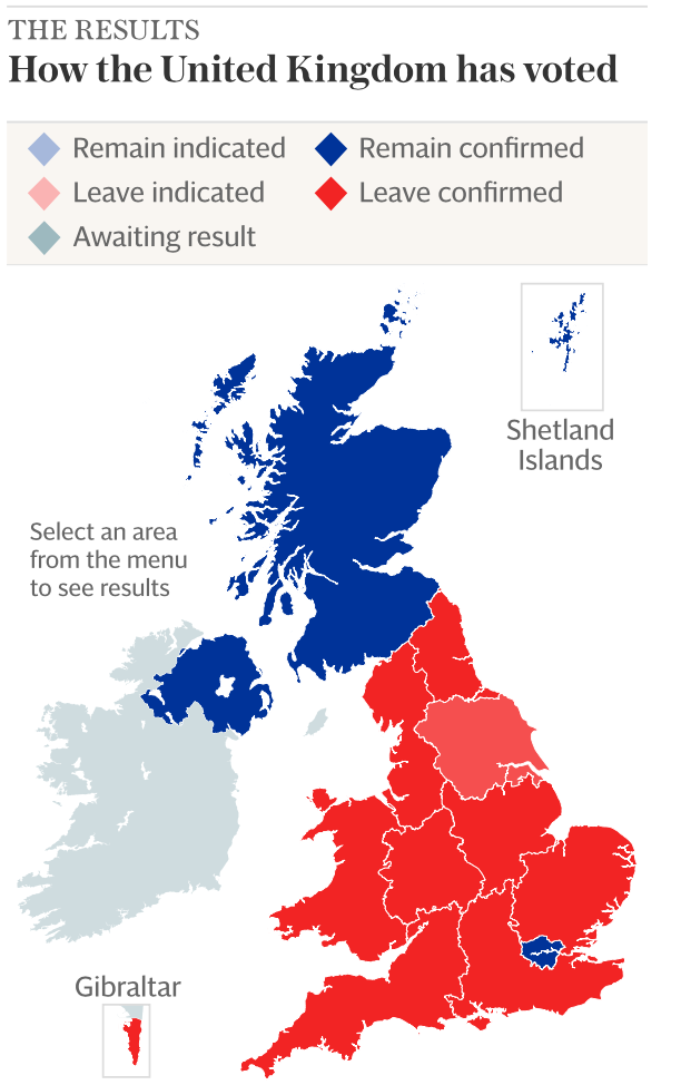 Leave vote map